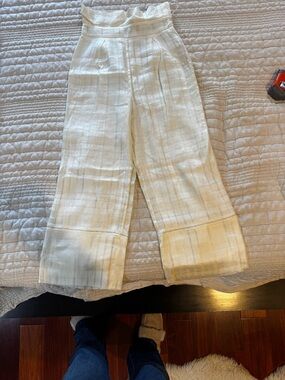 cult gaia cream linen pants